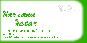 mariann hatar business card